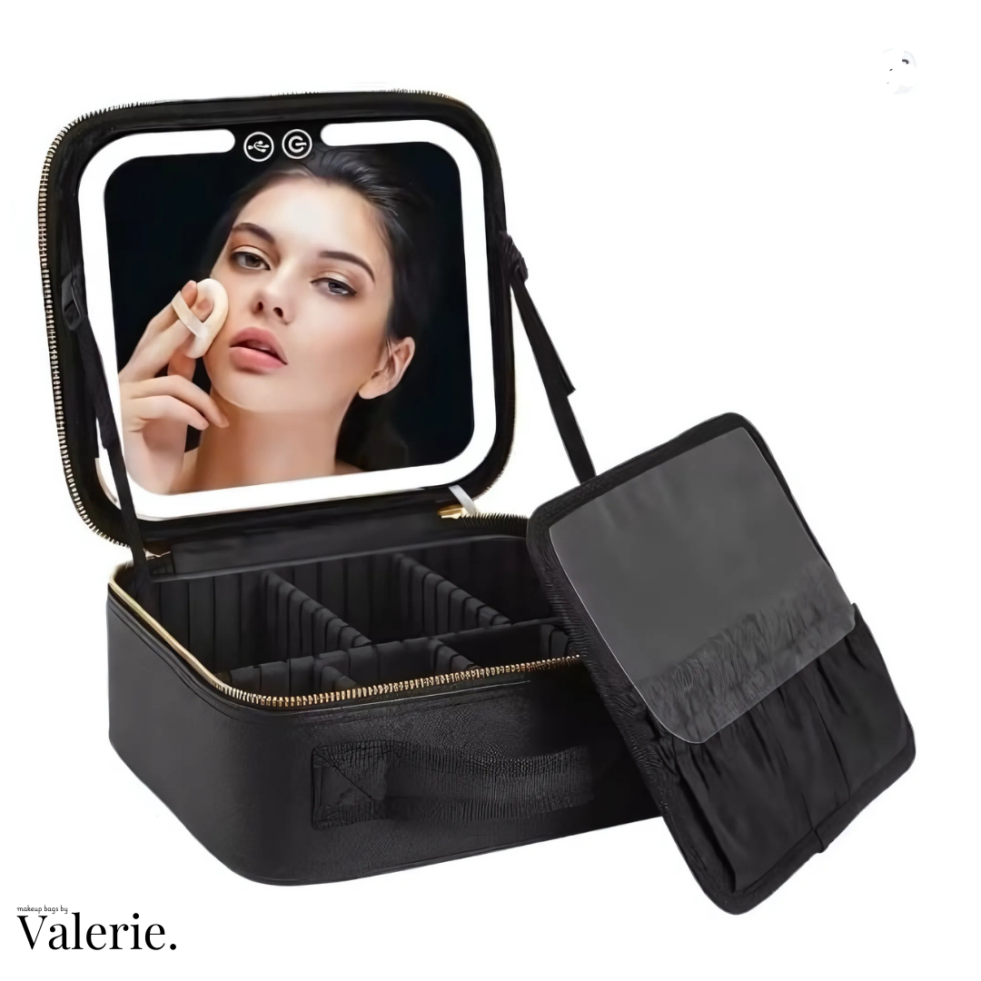 Valerie Travel Makeup Bag with LED Mirror